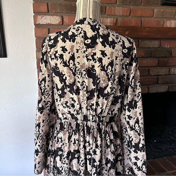 Rungolee Carmina Silk Maxi Dress Tan Black Sz S - Picture 9 of 12